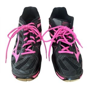 Mizuno Wave Lighting RX3 Women's Black and Pink Volleyball Shoes Size 8.5